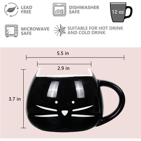 Koolkatkoo Cute Cat Coffee Mug Set for Girls Women Ceramic Kitty Tea Couple - Picture 3 of 7